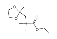 2,2-dimethyl-3-(2-methyl-[1,3]dioxolan-2-yl)-propionic acid ethyl ester结构式