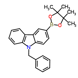 9-Benzyl-3-(4,4,5,5-tetramethyl-[1,3,2]dioxaborolan-2-yl)-9H-carbazole structure