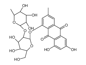 1,6,8-trihydroxy-3-methylanthraquinone 1-O-rhamnosyl(1-2)glucoside Structure