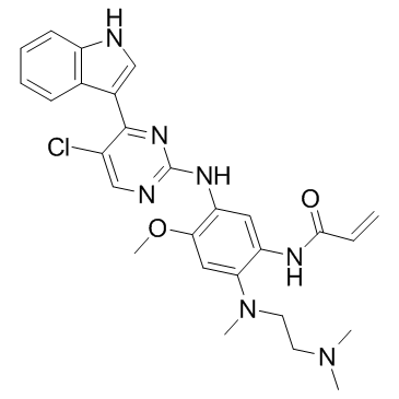N-[5-[[5-氯-4-(1H-吲哚-3-基)-2-嘧啶基]氨基]-2-[[2-(二甲基氨基)乙基]甲基氨基]-4-甲氧基苯基]-2-丙烯酰胺结构式
