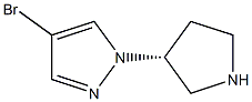 (R)-4-Bromo-1-pyrrolidin-3-yl-1H-pyrazole Structure
