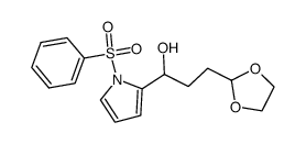 3-(1,3-dioxolan-2-yl)-1-(phenylsulfonyl-2-pyrrolyl)-1-propanol结构式