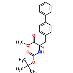 N-叔丁基氧基羰基-氨基-4,4-联苯-R-丙氨酸甲酯结构式