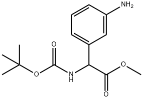 2-(3-氨基苯基)-2-((叔丁氧基羰基)氨基)乙酸甲酯结构式