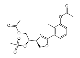 (2R)-1-acetoxy-2-((4S)-2-(3-acetoxy-2-methylphenyl)-4,5-dihydrooxazol-4-yl)-2-methanesulfonyloxyethane结构式