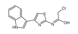2-氯-N-[4-(1H-吲哚-3-基)-1,3-噻唑-2-基]乙酰胺结构式