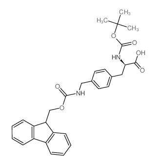 N-BOC-D-4-氨甲基(FMOC)苯丙氨酸结构式