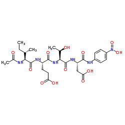 乙酰基-异亮氨酰-谷氨酰-苏氨酸-天冬氨酸-7-氨基-4-甲基香豆素结构式