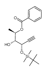 (2R,3R,4S)-4-(tert-butyldimethylsiloxy)-hex-5-yne-2,3-diol 2-benzoate ester Structure