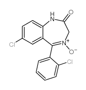 7-氯-2-氧代-5-(2-氯苯基)-1,4-苯并二氮杂卓-4-氧化物结构式