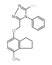 5-{[(7-甲基-2,3-二氢-1H-茚-4-基)氧基]甲基}-4-苯基-4H-1,2,4-噻唑-3-硫醇结构式