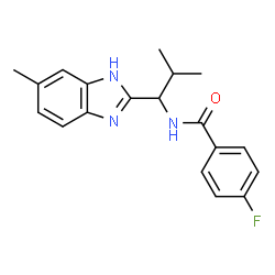 4-FLUORO-N-[2-METHYL-1-(5-METHYL-1H-1,3-BENZIMIDAZOL-2-YL)PROPYL]BENZENECARBOXAMIDE Structure