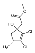 methyl 2,3-dichloro-1,4-dihydroxy-2-cyclopentenylacetate Structure
