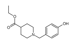 1-(4-hydroxybenzyl)piperidine-4-carboxylic acid ethyl ester结构式