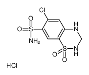 6-chloro-1,1-dioxo-3,4-dihydro-2H-1λ6,2,4-benzothiadiazine-7-sulfonamide,hydrochloride Structure