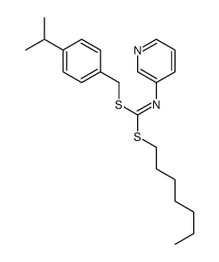 Heptyl (4-(1-methylethyl)phenyl)methyl-3-pyridinylcarbonimidodithioate Structure