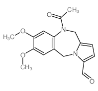 5-acetyl-2,3-dimethoxy-6,11-dihydropyrrolo[2,1-c][1,4]benzodiazepine-9-carbaldehyde结构式