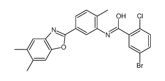5-bromo-2-chloro-N-[5-(5,6-dimethyl-1,3-benzoxazol-2-yl)-2-methylphenyl]benzamide Structure