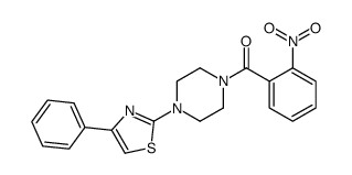 Piperazine, 1-(2-nitrobenzoyl)-4-(4-phenyl-2-thiazolyl)- (9CI)结构式