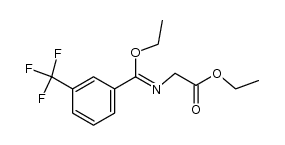 N-[ethoxy-(3-trifluoromethyl-phenyl)-methylene]-glycine ethyl ester结构式