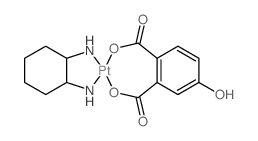 cyclohexane-1,2-diamine; 4-hydroxybenzene-1,2-dicarboxylate; platinum(+2) cation Structure