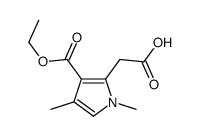 2-羧基甲基-1,4-二甲基-1H-吡咯-3-羧酸乙酯结构式