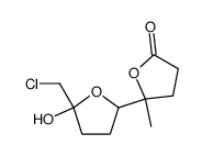 5'-Chloromethyl-5'-hydroxy-2-methyl-tetrahydro-[2,2']bifuranyl-5-one结构式