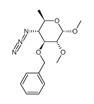 甲基4-叠氮基-4,6-二脱氧-2-O-甲基-3-O-苄基-α-D-吡喃葡萄糖苷结构式