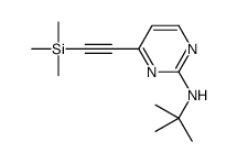 N-tert-butyl-4-(2-trimethylsilylethynyl)pyrimidin-2-amine结构式