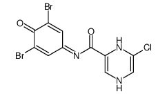 6-chloro-N-(3,5-dibromo-4-oxocyclohexa-2,5-dien-1-ylidene)-1,4-dihydropyrazine-2-carboxamide Structure