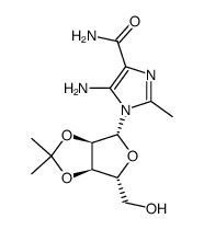 5-amino-1-(2,3-O-isopropylidene-β-D-ribofuranosyl)-2-methylimidazole-4-carboxamide Structure
