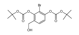 2-bromo-4-(hydroxymethyl)-1,3-phenylene di-tert-butyl bis(carbonate) Structure