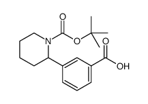 1-Piperidinecarboxylic acid, 2-(3-carboxyphenyl)-, 1-(1,1-dimethylethyl) ester Structure