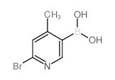 6-溴-4-甲基吡啶-3-硼酸结构式