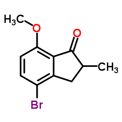 4-溴-7-甲氧基-2-甲基-2,3-二氢-1H-茚-1-酮结构式