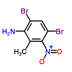 2-Amino-3,5-dibromo-6-nitrotoluene结构式