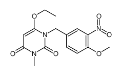 6-ethoxy-1-[(4-methoxy-3-nitrophenyl)methyl]-3-methylpyrimidine-2,4-dione结构式