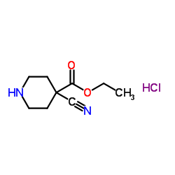4-氰基哌啶-4-羧酸乙酯盐酸盐结构式