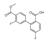 4-fluoro-2-(3-fluoro-4-methoxycarbonylphenyl)benzoic acid Structure