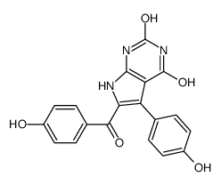 6-(4-hydroxybenzoyl)-5-(4-hydroxyphenyl)-1,7-dihydropyrrolo[2,3-d]pyrimidine-2,4-dione Structure