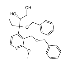(2R,3S)-3-(benzyloxy)-3-(3-((benzyloxy)methyl)-2-methoxypyridin-4-yl)pentane-1,2-diol结构式