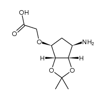 2-((3aS,4R,6S,6aR)-4-amino-tetrahydro-2,2-dimethyl-3aH-cyclopenta[d][1,3]dioxol-6-yloxy)acetic acid Structure