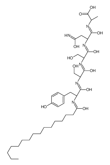 N-palmitoyl-tyrosyl-seryl-seryl-asparaginyl-alanine structure