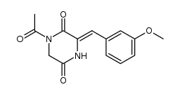 (Z)-1-acetyl-3-(3-methoxy-benzylidene)-piperazine-2,5-dione Structure