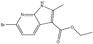 乙基 6-溴-2-甲基-1H-吡咯并[2,3-B]吡啶-3-羧酸酯结构式