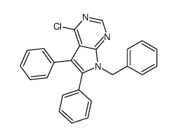 7-苄基-4-氯-5,6-二苯基-7H-吡咯并-[2,3-d]嘧啶结构式