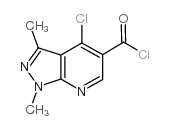 4-氯-1,3-二甲基吡唑并[3,4-B]吡啶-5-羰酰氯结构式