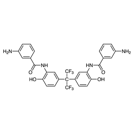 2,2-双(3-(3-氨基苯甲酰氨基)-4-羟基苯基)六氟丙烷结构式