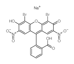 sodium,2-(4,5-dibromo-3-hydroxy-2,7-dinitro-6-oxoxanthen-9-yl)benzoic acid Structure