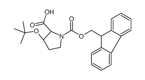 (2S,3S)-3-tert-butoxy-1-(9H-fluoren-9-ylmethoxycarbonyl)pyrrolidi ne-2-carboxylic acid结构式